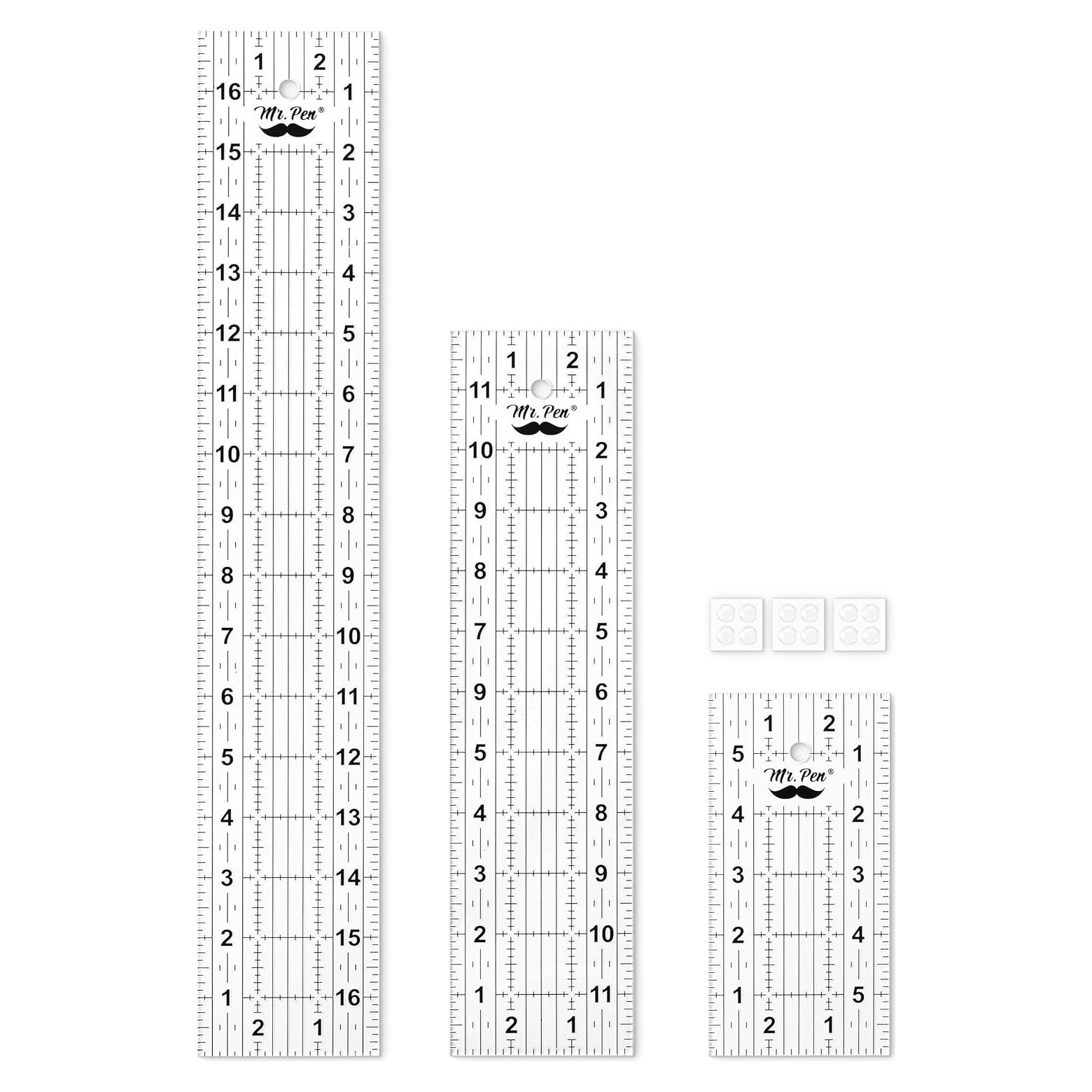 Regla de Costura Mr. Pen 3 Piezas 15, 30 y 43 cm Acrílica