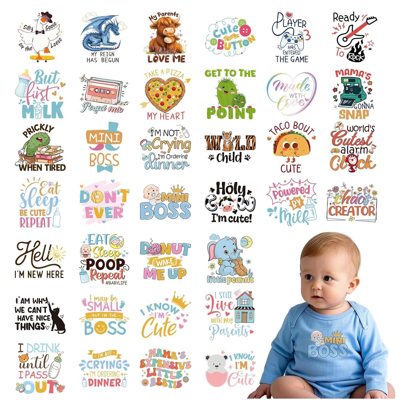 Transferencias de Planchado Falueqg - 36 Piezas para Bebés