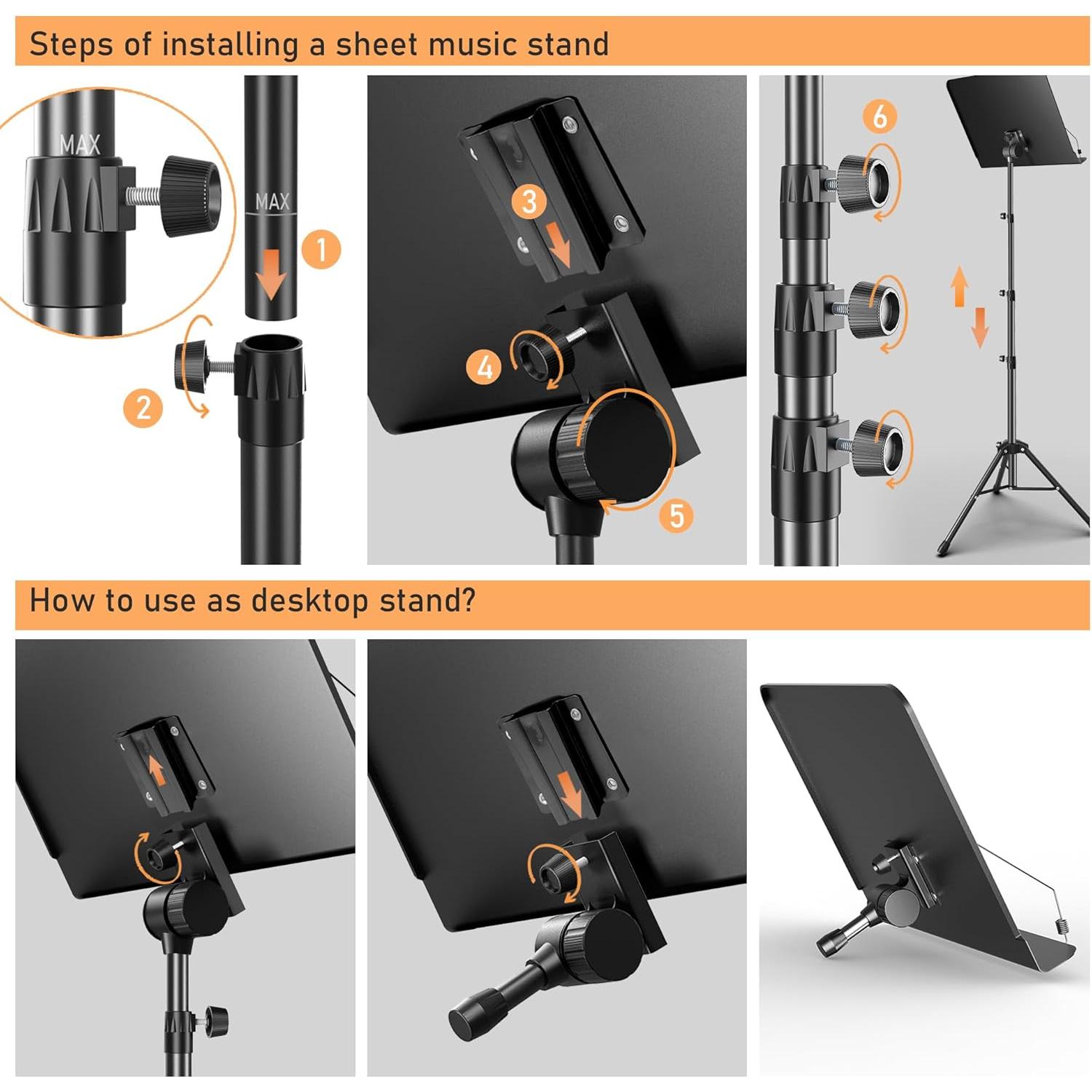 Soporte de Partituras 5 en 1 Halostand Ajustable 60-150 cm