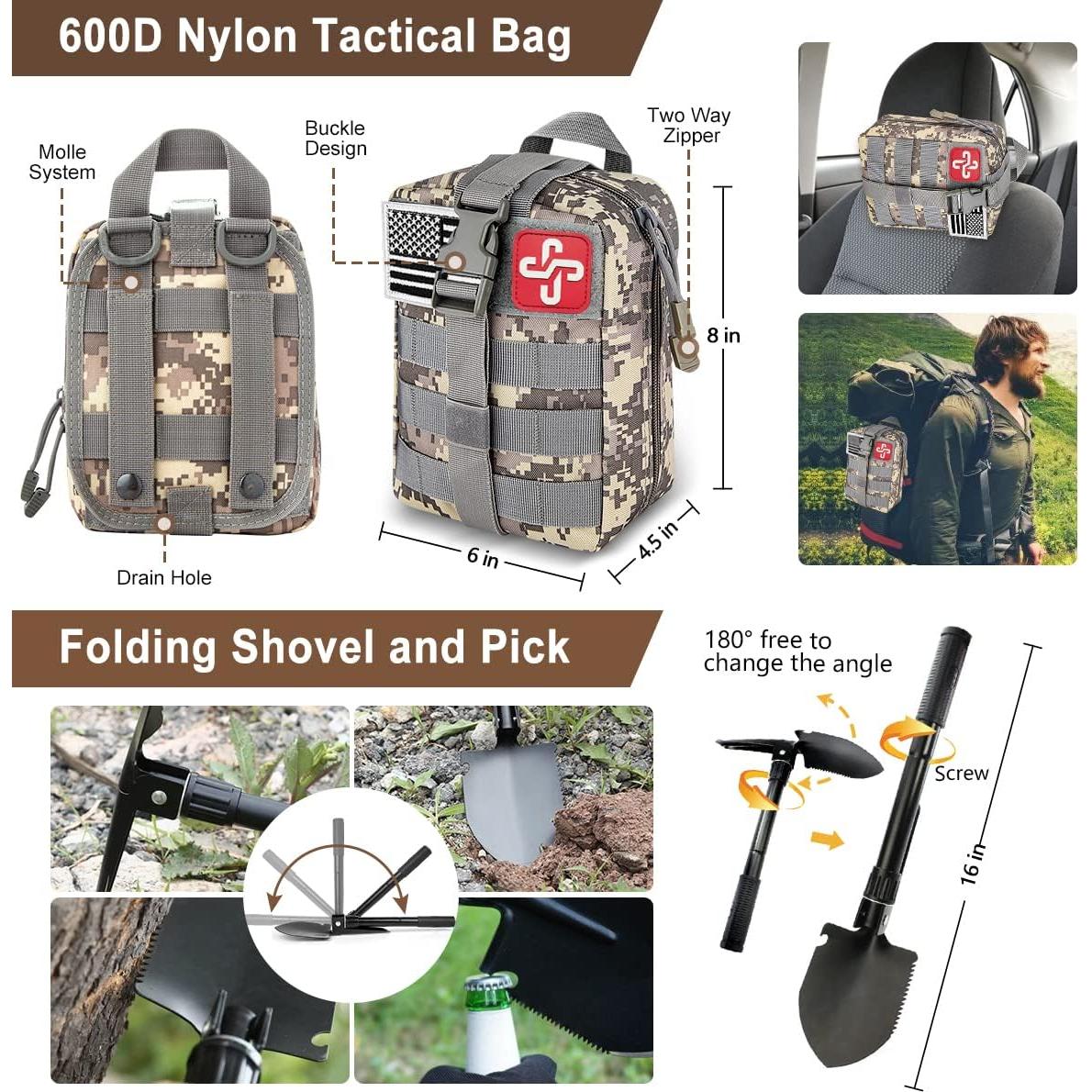 Kit de Supervivencia Taimasi 238 Piezas con Primeros Auxilios