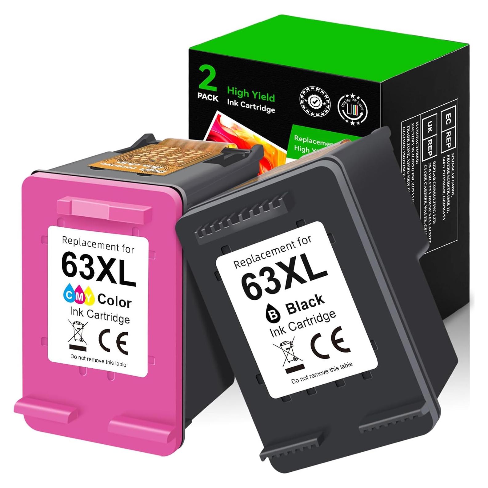 Cartuchos de tinta 63XL InkPlore compatibles para HP Envy y OfficeJet