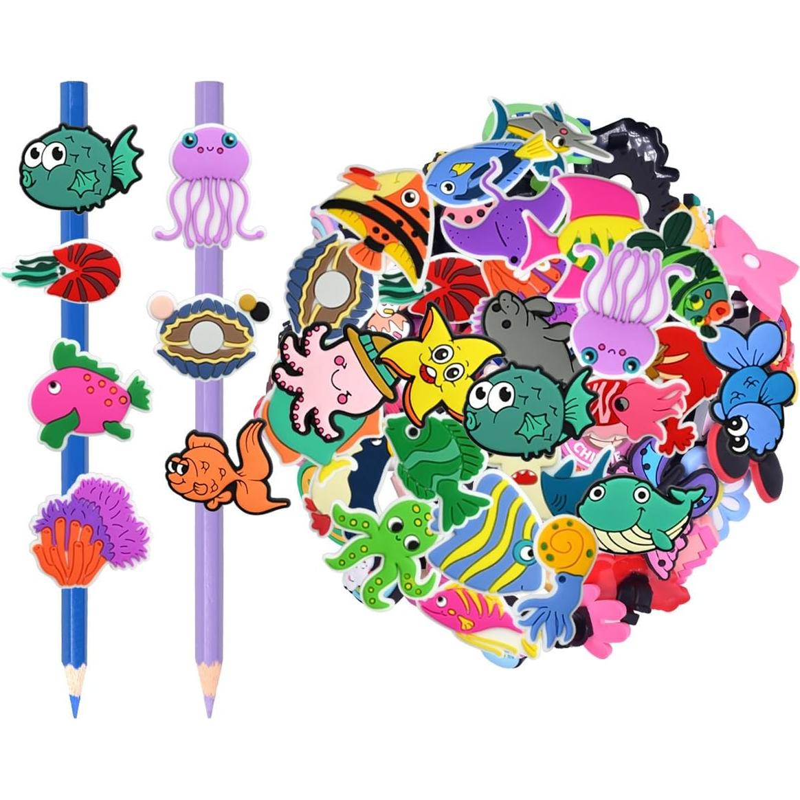 Toppers de Lápiz de Animales Marinos Kleeblatt - 50 Piezas