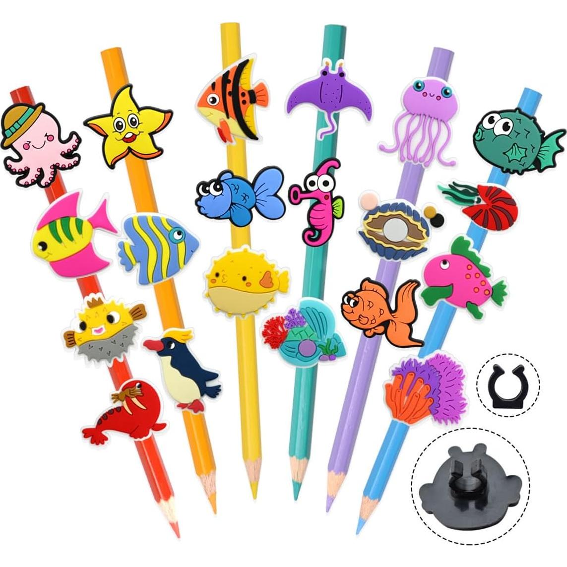 Toppers de Lápiz de Animales Marinos Kleeblatt - 50 Piezas