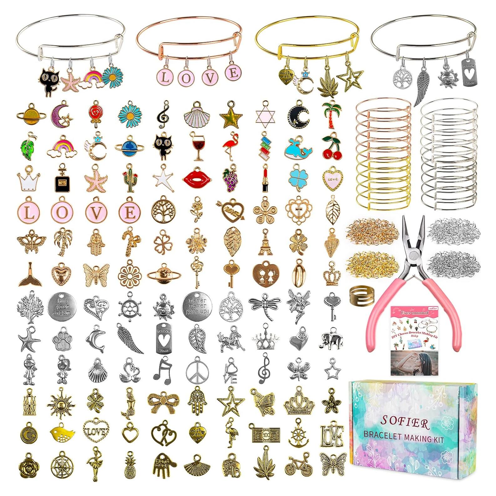 Kit de Fabricación de Pulseras Sofier 542 Piezas DIY Joyería