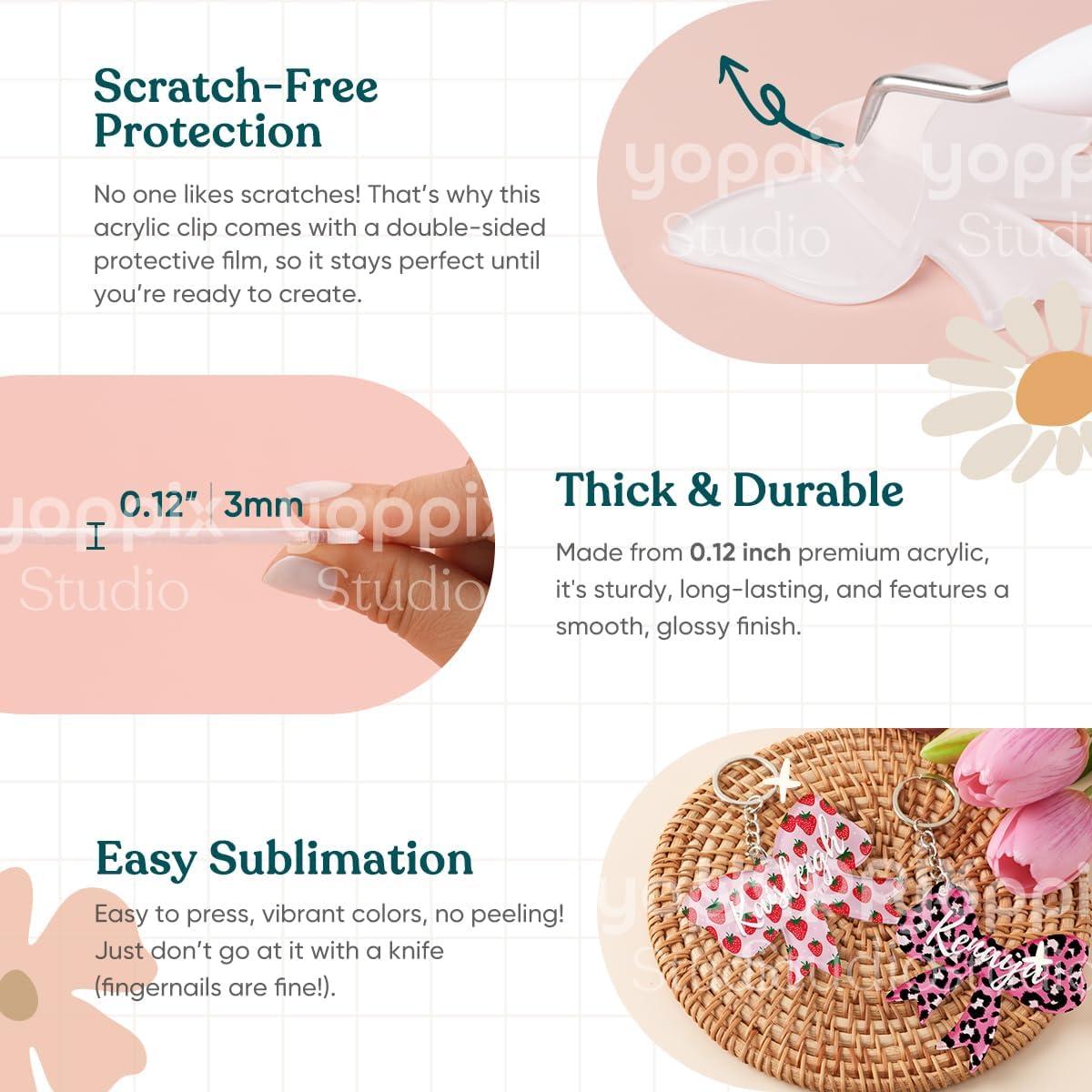 Plantillas de Acrílico YOPPIX 60 Pcs para Sublimación Mariposa