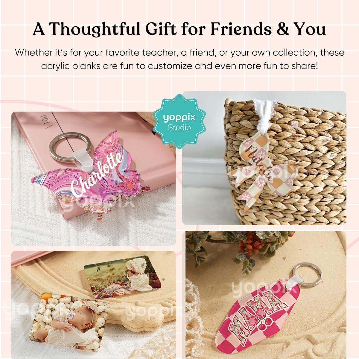 Plantillas de Acrílico YOPPIX 60 Pcs para Sublimación Mariposa