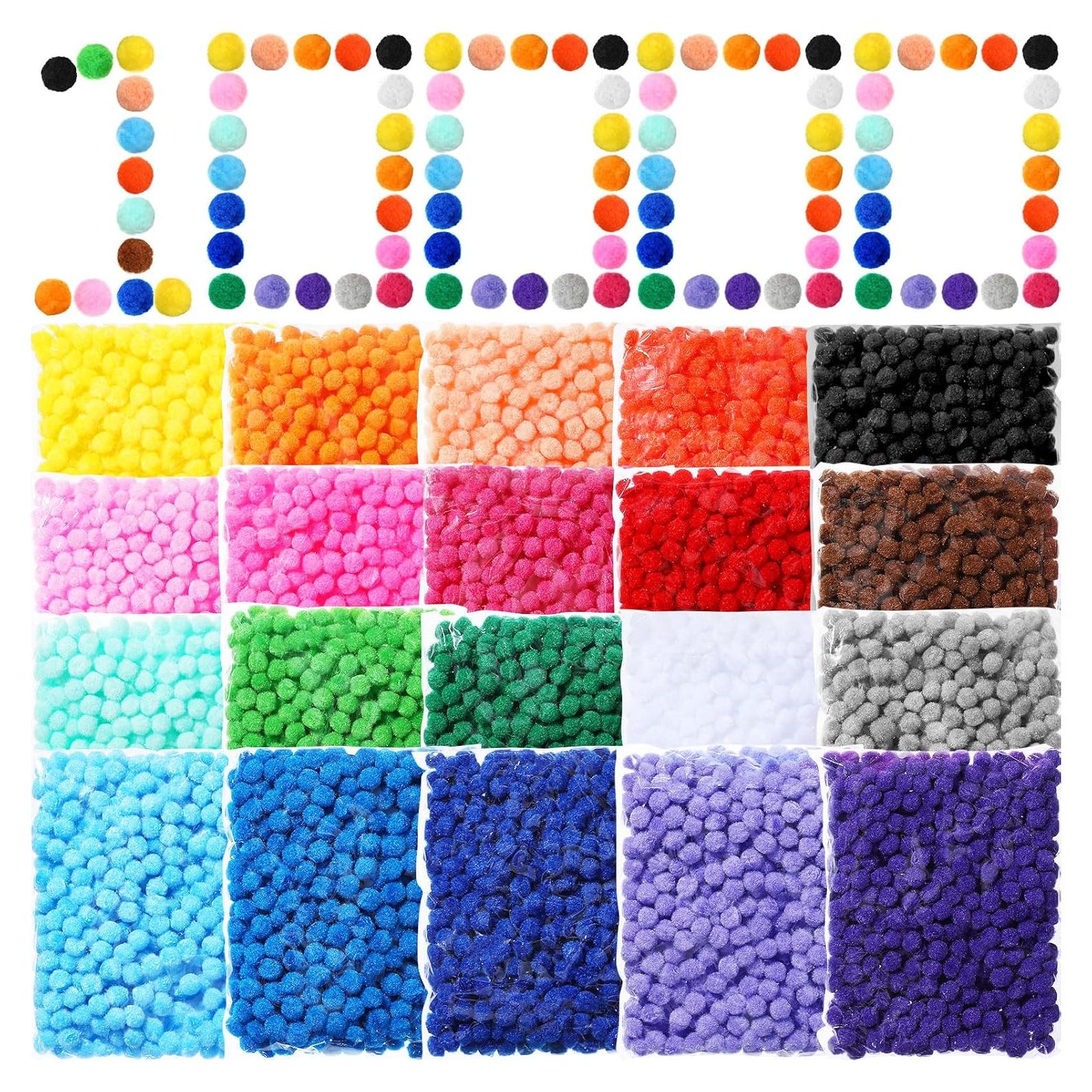 10000 Pompones Multicolor 1 cm Poen para Manualidades