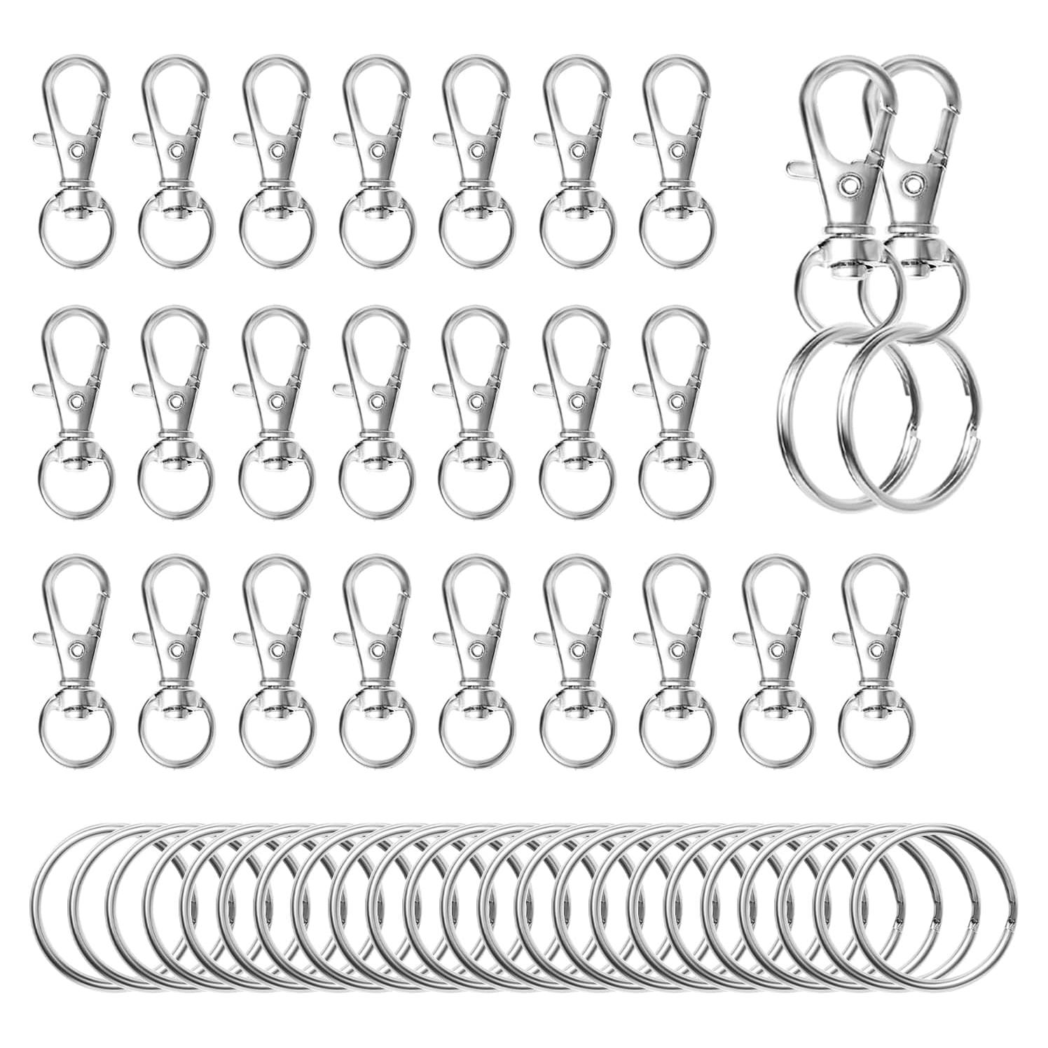 Ganchos de Snap Giratorios ZoloAJay 50 Piezas Metal Plateado