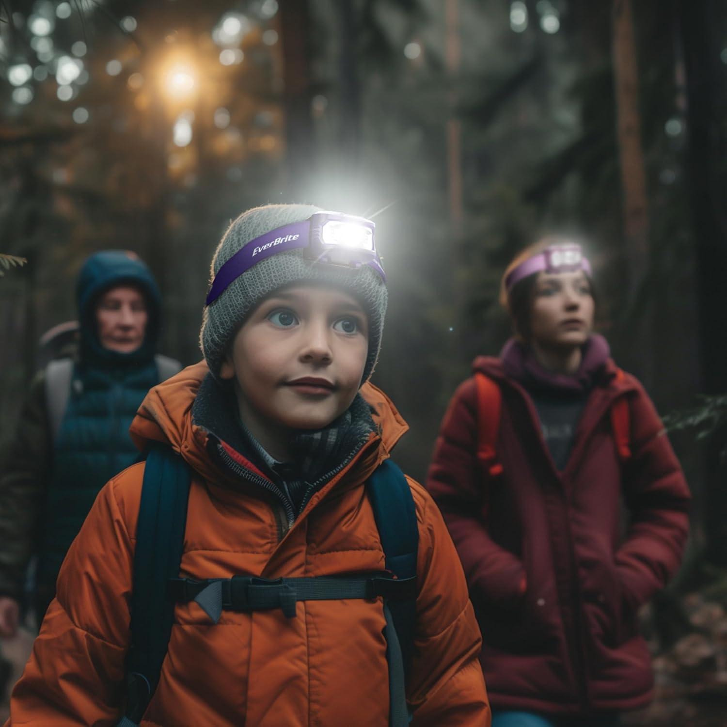 Linterna Frontal EverBrite 5 Modos Multicolor para Niños y Adultos