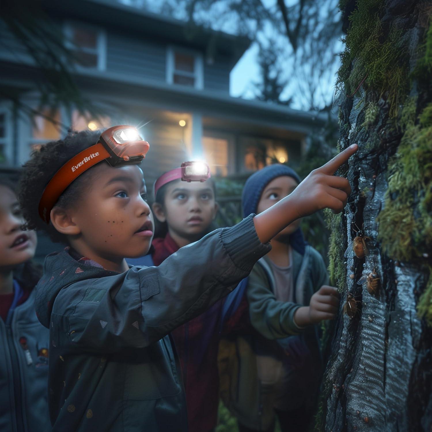 Linterna Frontal EverBrite 5 Modos Multicolor para Niños y Adultos