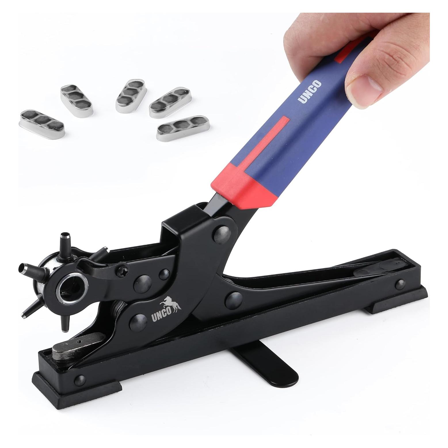Perforadora de cuero UNCO con 6 tamaños intercambiables