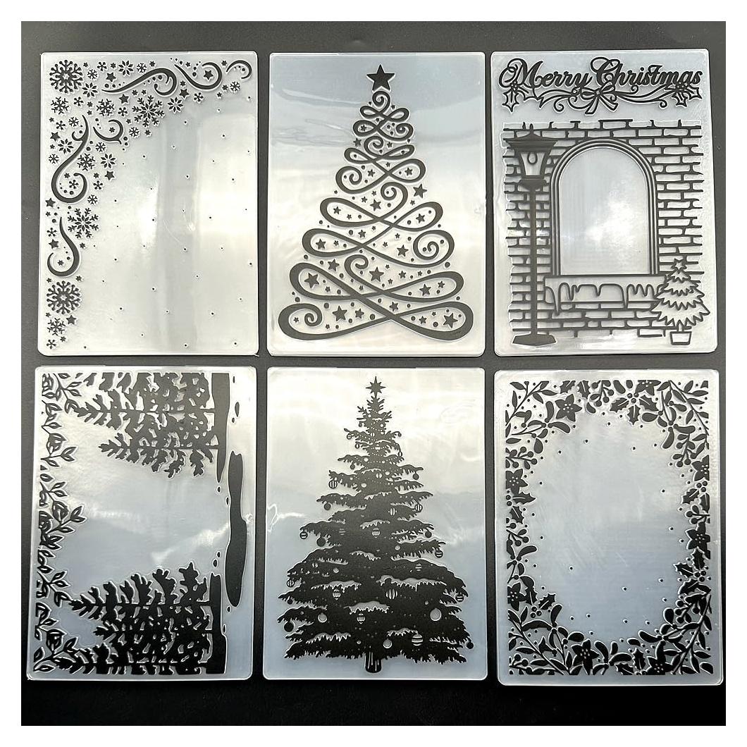 6 Carpetas de Relieve Plástico para Tarjetas DIY 14.5x10.5cm