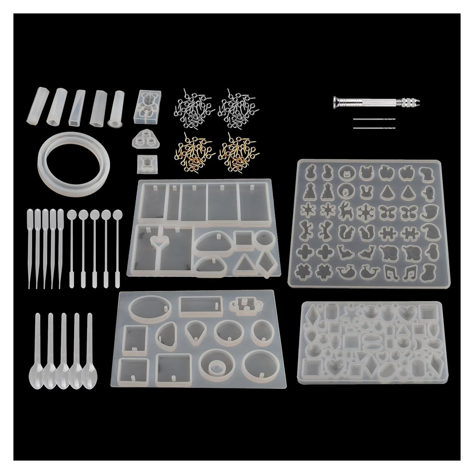 Kit de Moldes de Silicona para Joyería de Resina BRAVECOW 229 Piezas