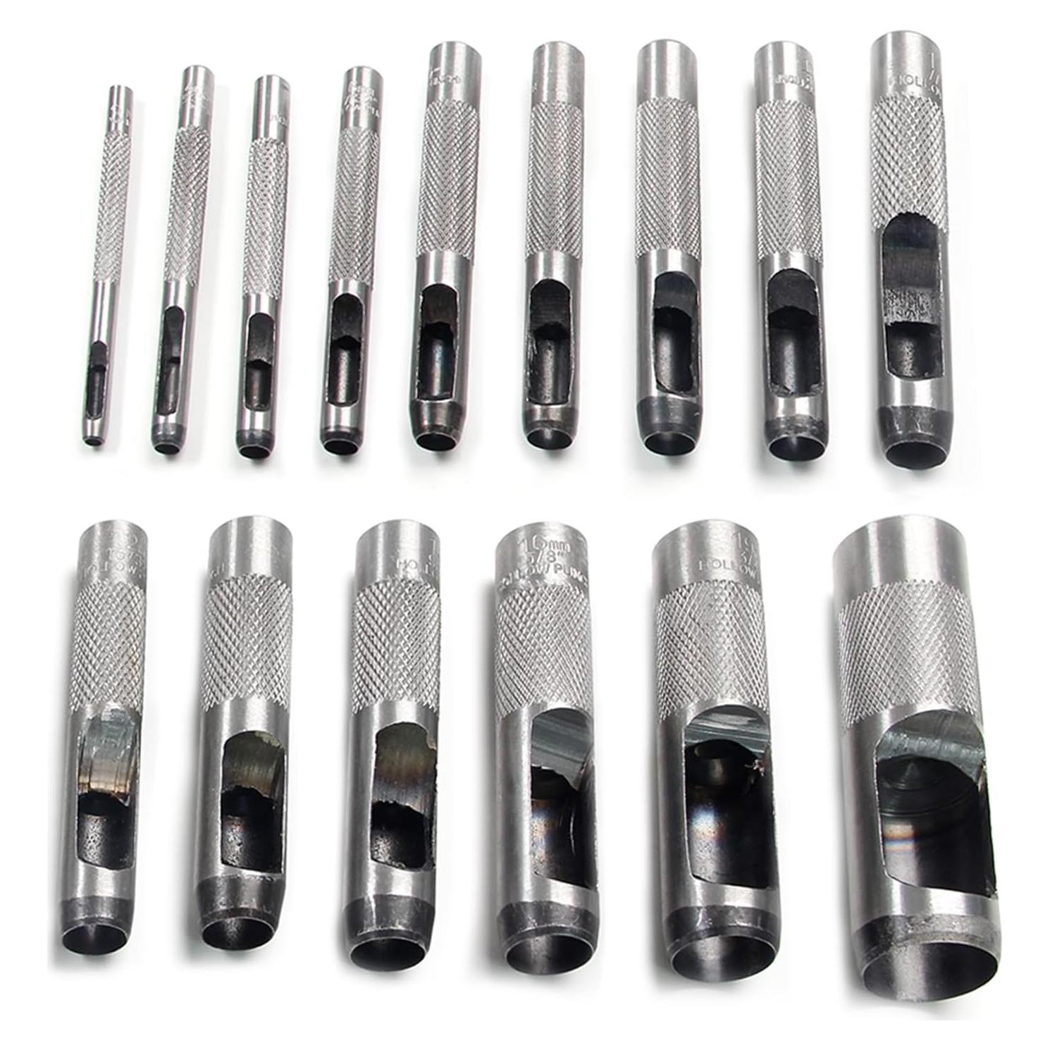 Conjunto de Punch Hueco Utoolmart 15Pcs 3-25mm Acero Carbono