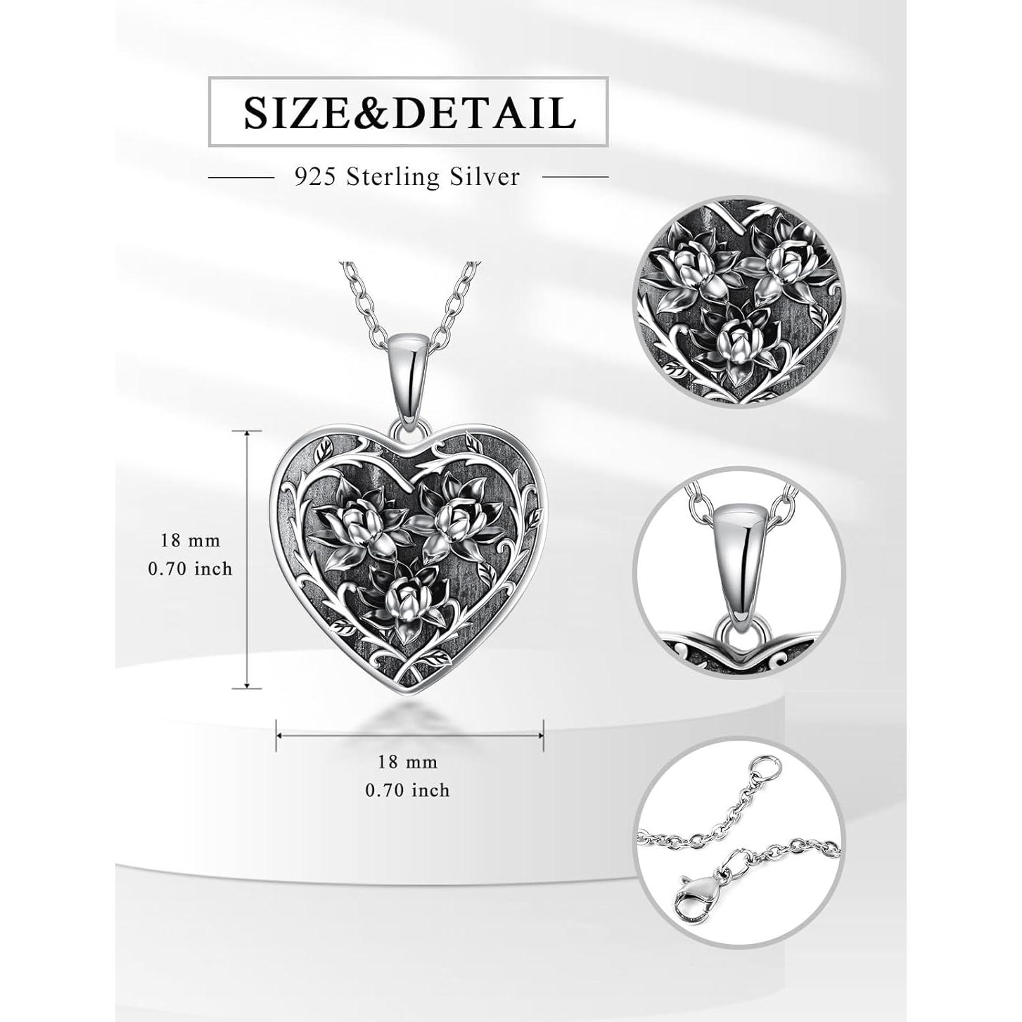 Collar de Urna para Cenizas Dorunmo 925 Plata Esterlina 20mm