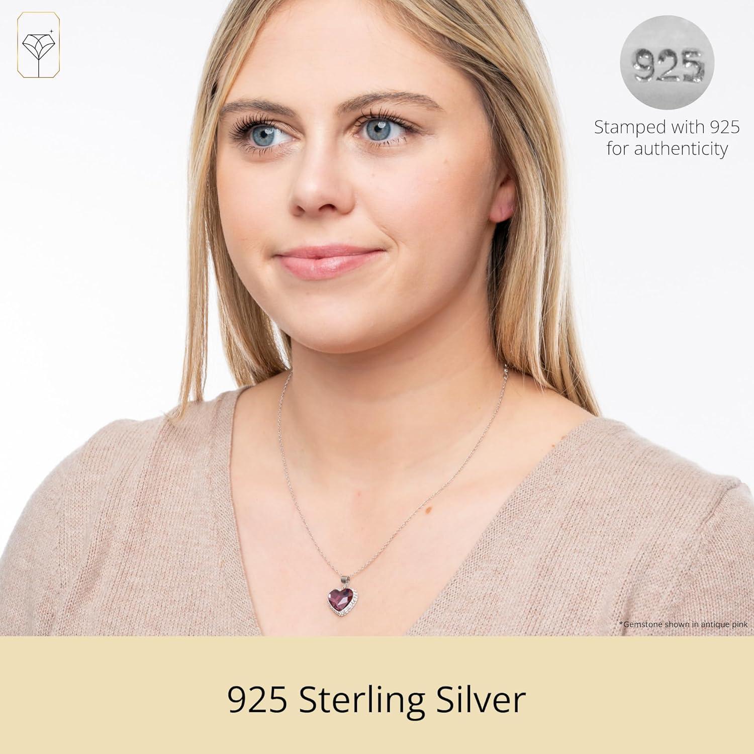 Collar de Corazón de Plata de Ley 925 MAX + STONE 45.72 cm