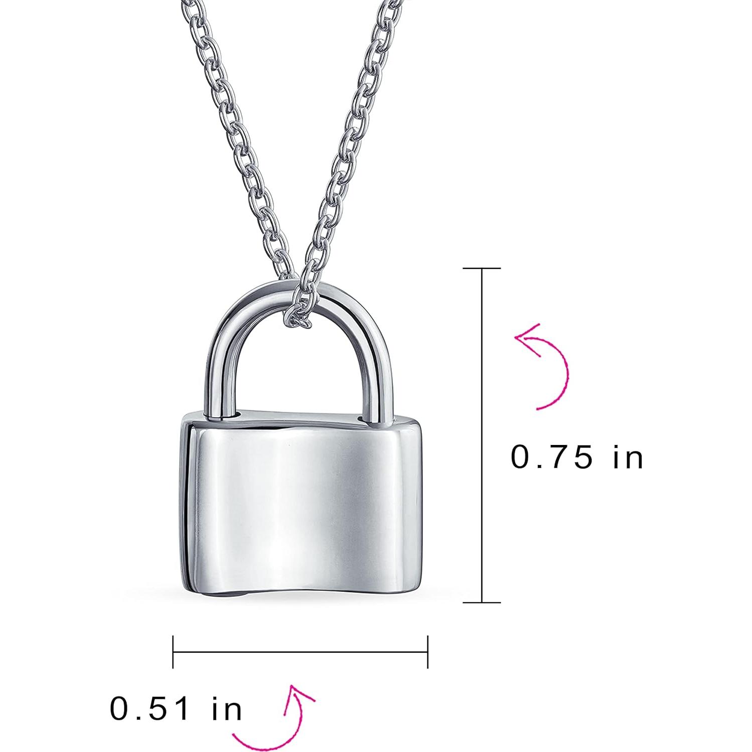 Collar de Plata Esterlina .925 con Colgante de Candado Personalizado 16 cm