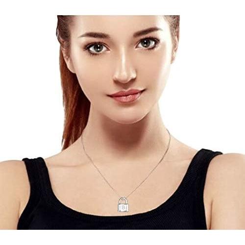 Collar de Plata Esterlina .925 con Colgante de Candado Personalizado 16 cm