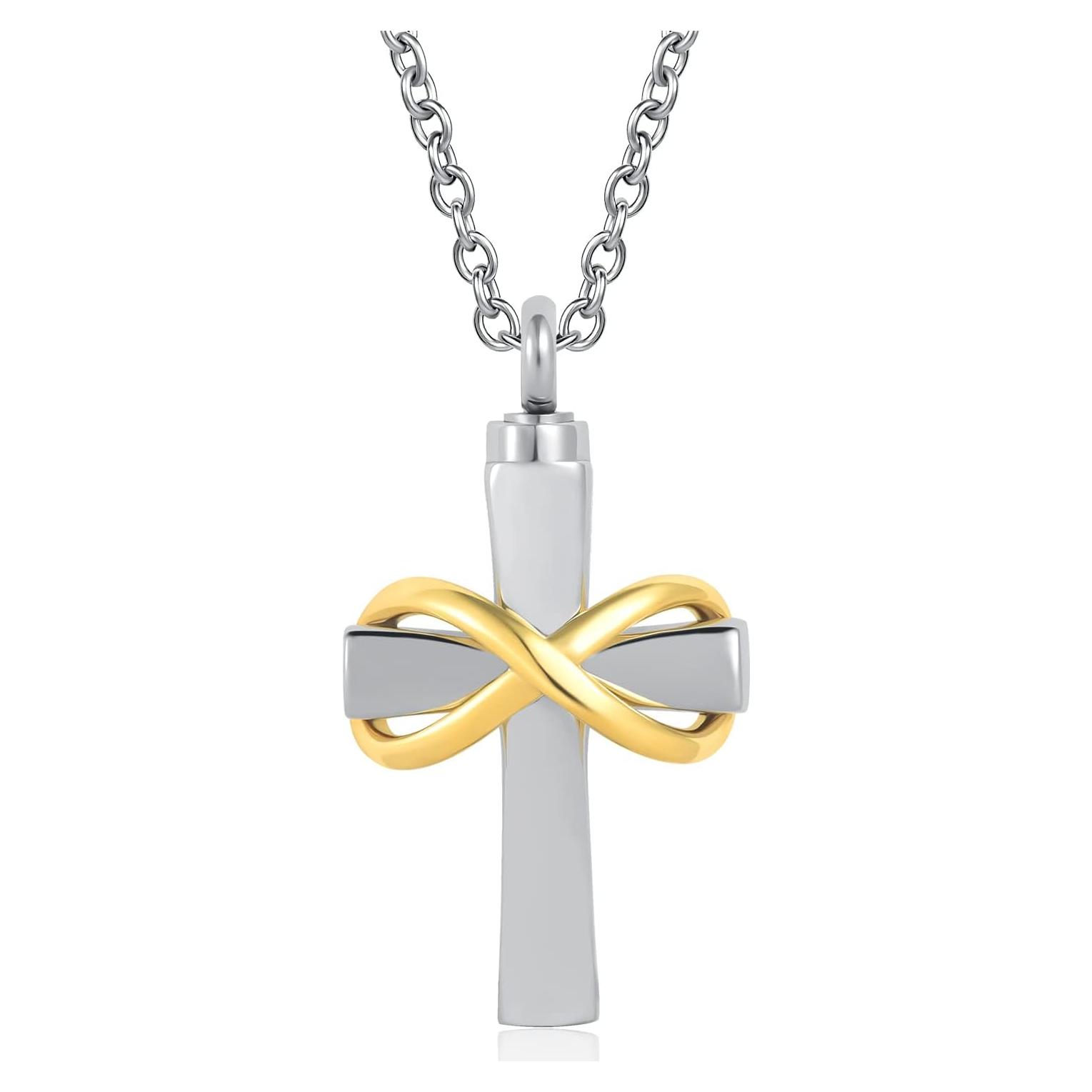 Collar de Urna Cruz DWJSu para Cenizas de Memoria