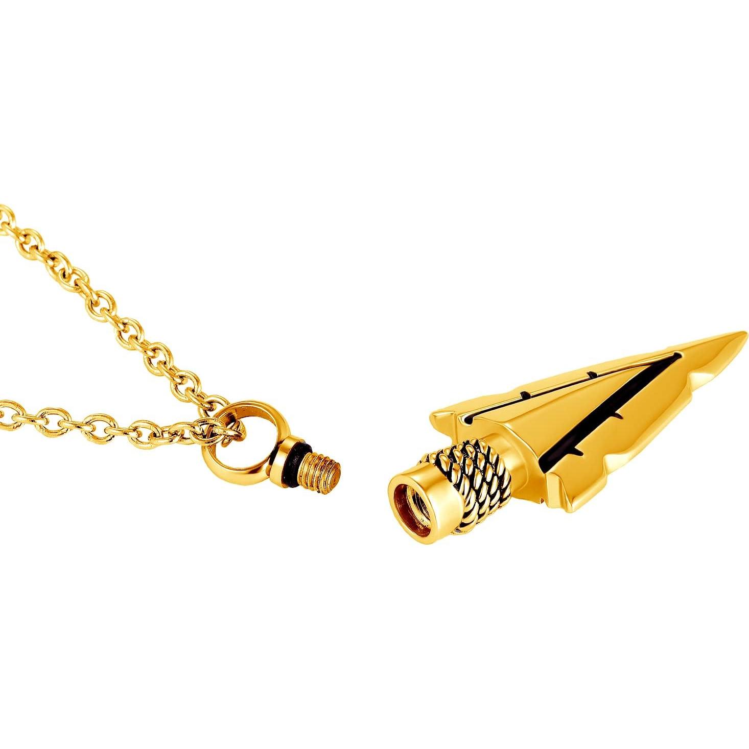 Collar de Urna de Acero Inoxidable LuxglitterLin con Punta de Flecha