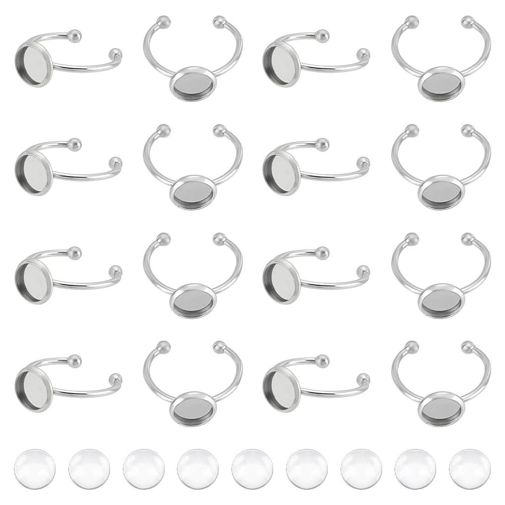 Kit de Joyería UNICRAFTALE 30 Anillos Ajustables 8mm
