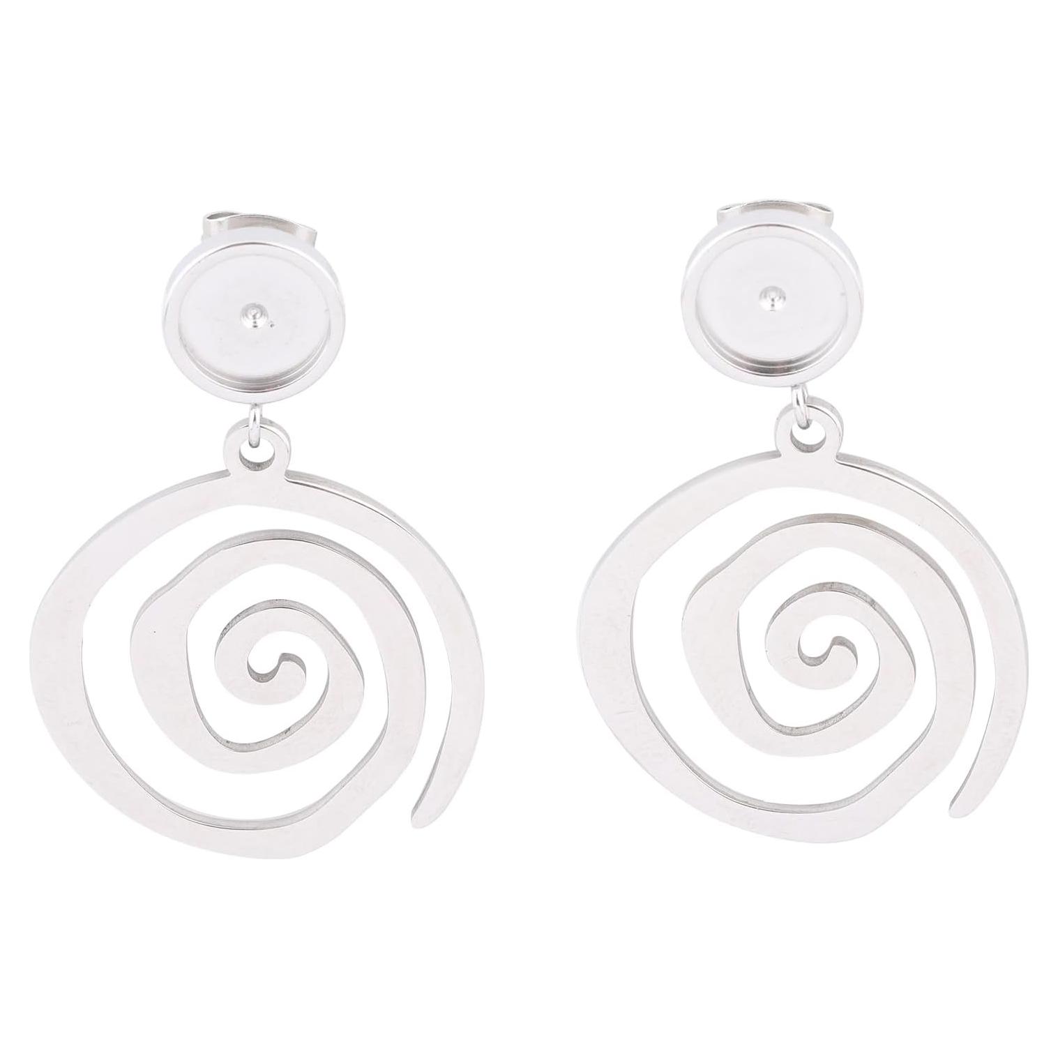 20pcs Bandejas de Aretes de Acero Inoxidable Reidgaller 8mm