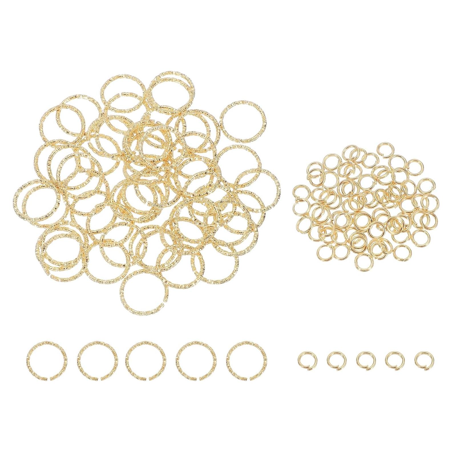 Kit 100 Anillas Abiertas y Retorcidas uxcell 4mm Oro K