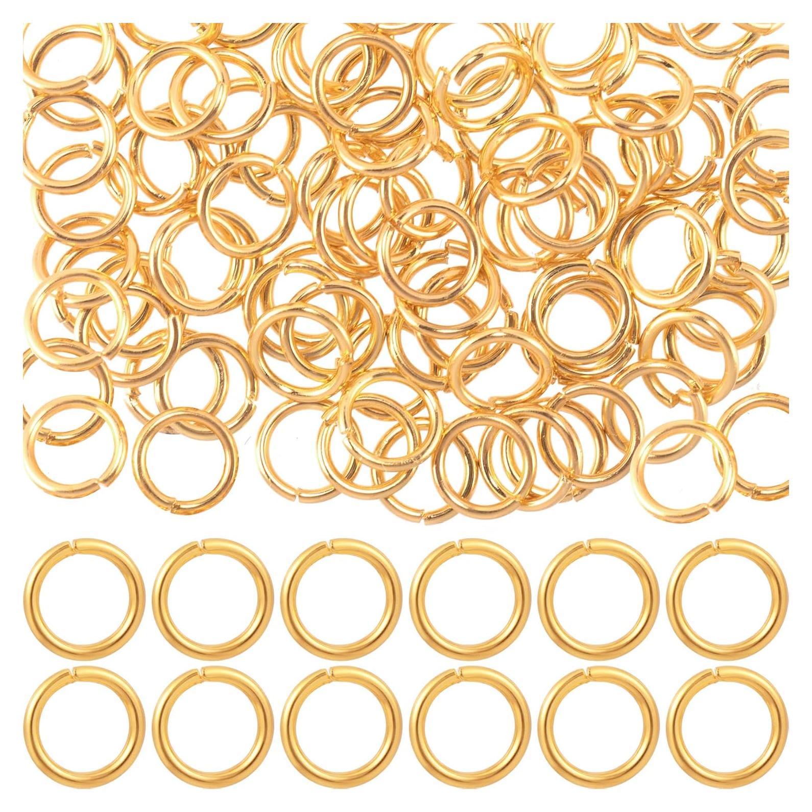 100 Anillas de Salto de Oro 18K Hzopcw 5mm para Joyería