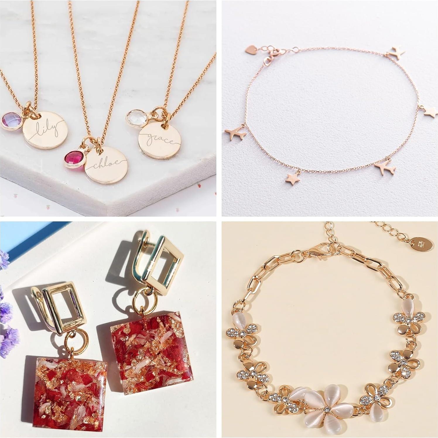 100 Anillas de Salto de Oro 18K Hzopcw 5mm para Joyería