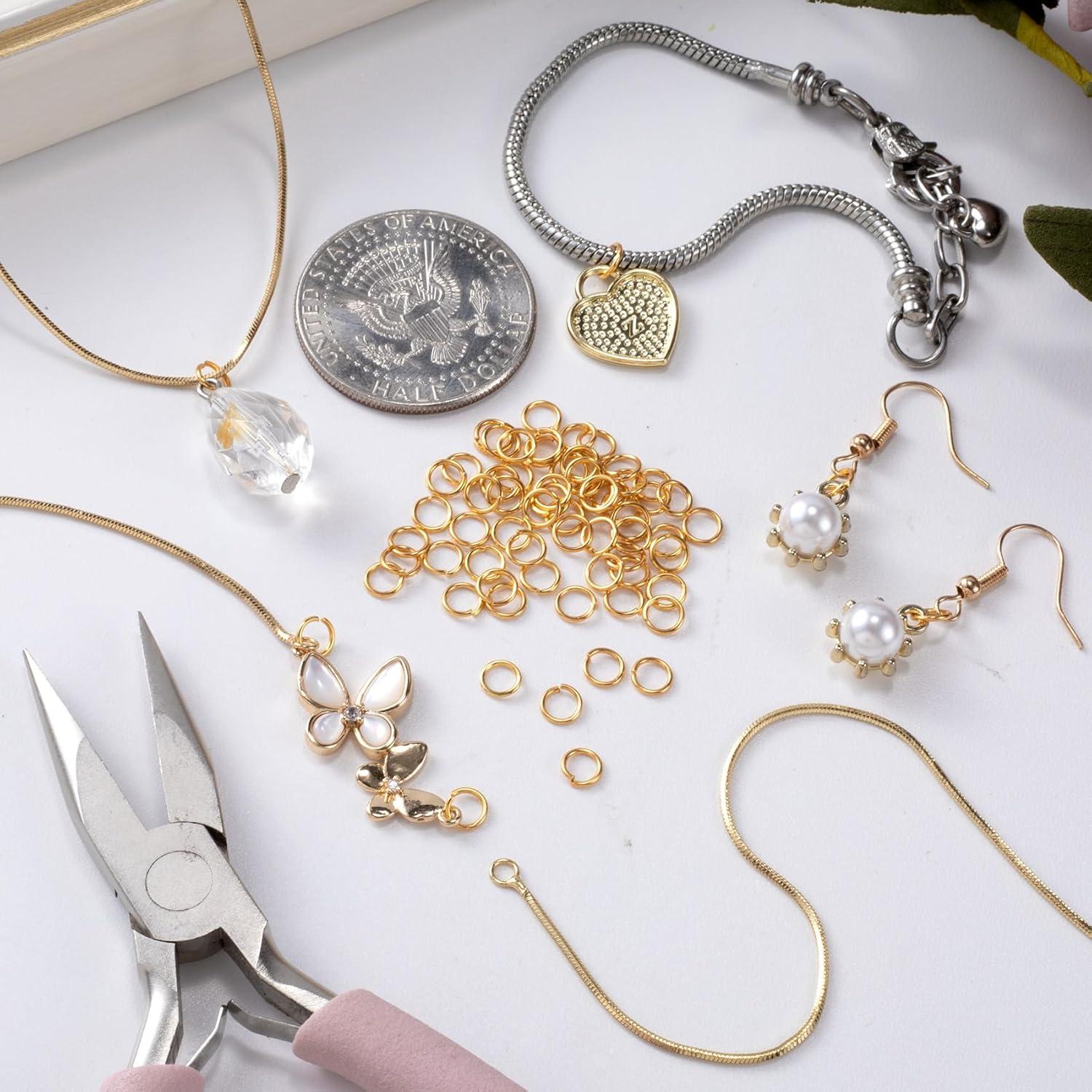 100 Anillas de Salto de Oro 18K Hzopcw 5mm para Joyería