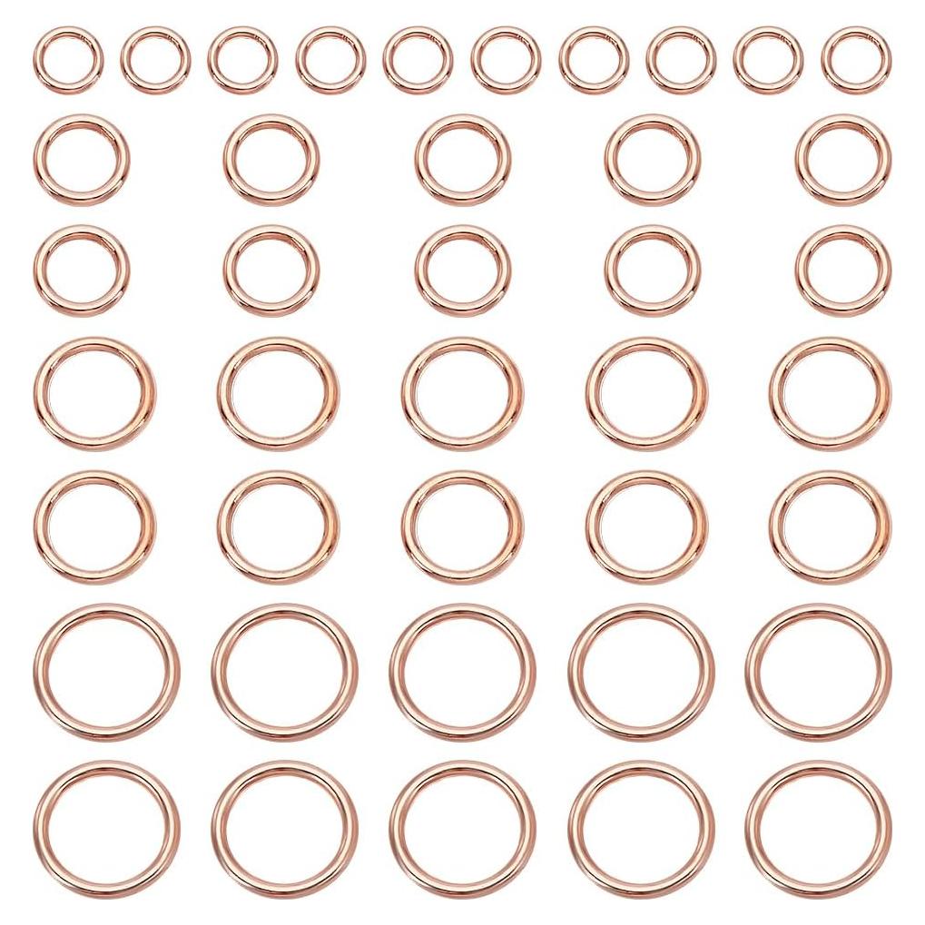 40 Anillas de Salto Cerradas HOBBIESAY Oro Rosa 3.8-9.3mm