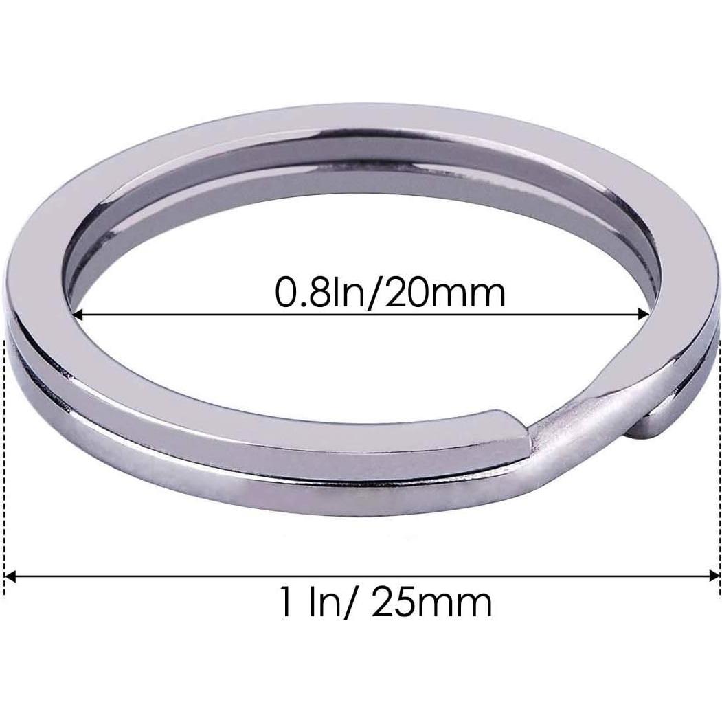 10 Anillos de Llave Planos BigBroo 20mm Metal Plata