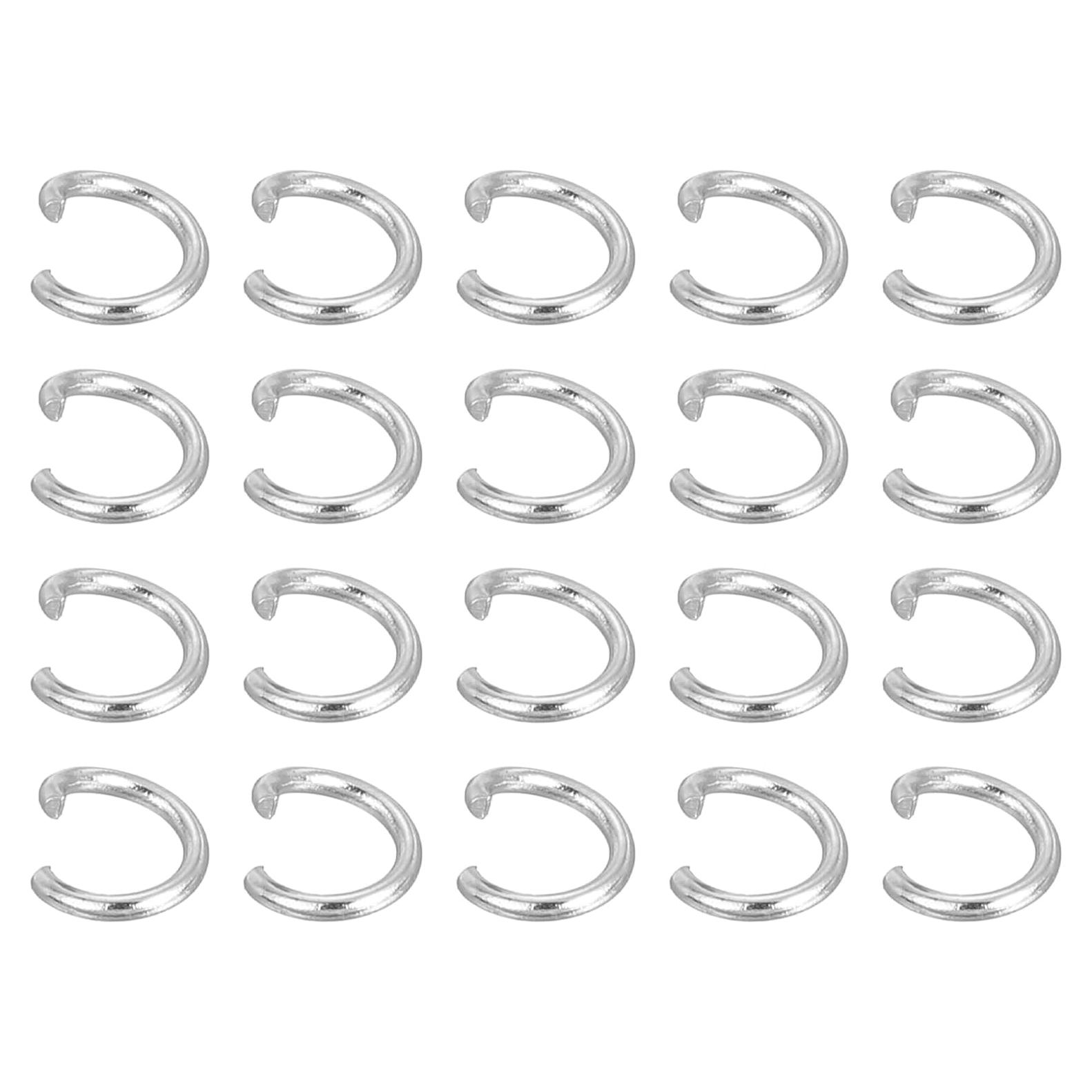 Anillas Abiertas uxcell 300Pcs 4mm Acero Inoxidable Plata