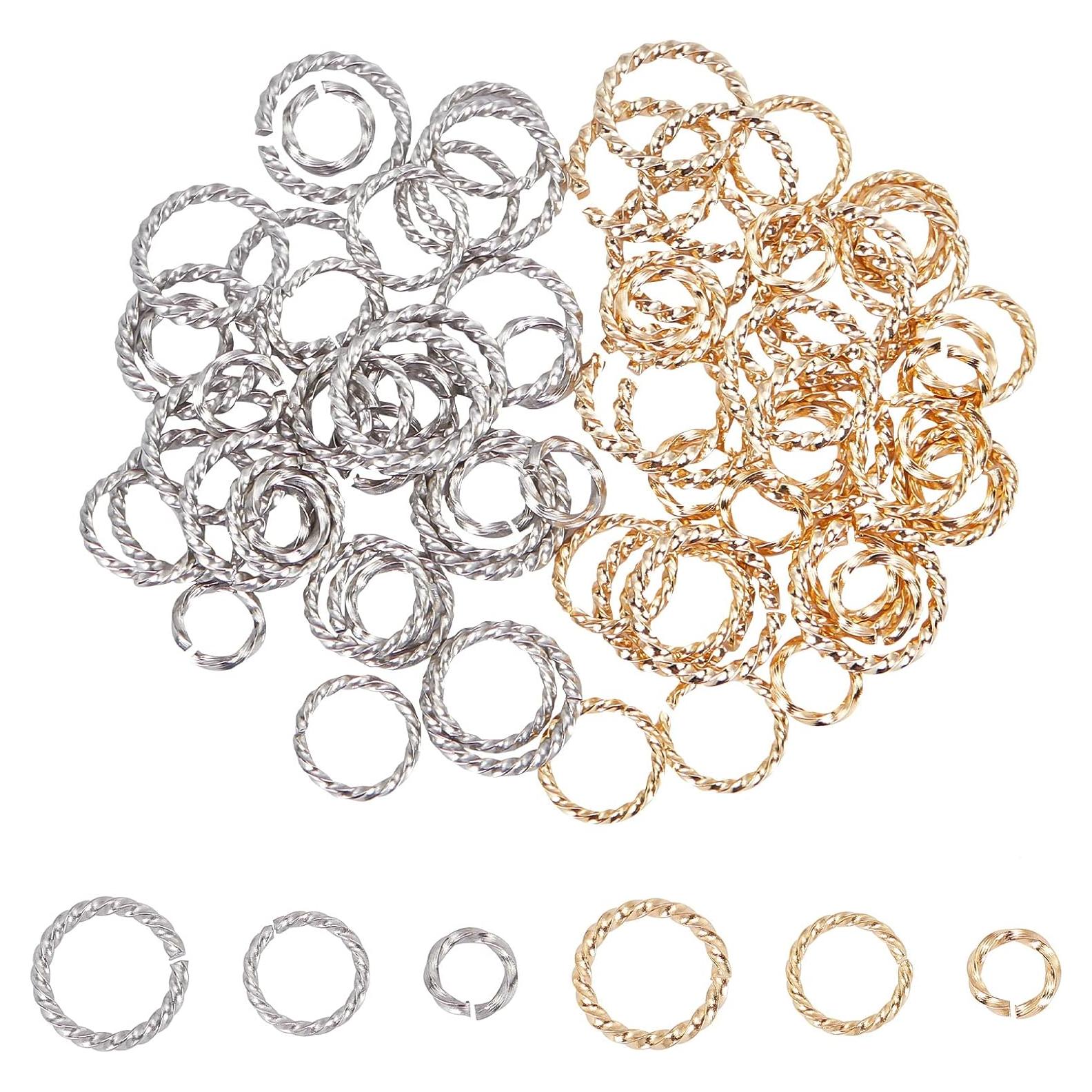 Anillas Abiertas Retorcidas UNICRAFTALE 84pcs Acero Inoxidable