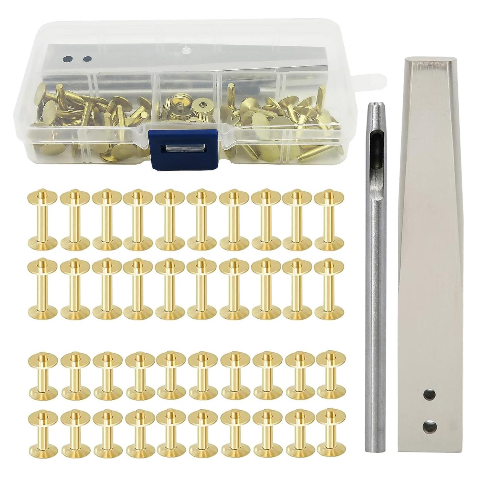 Kit de Remaches de Cobre Yosoo para Artesanías en Cuero