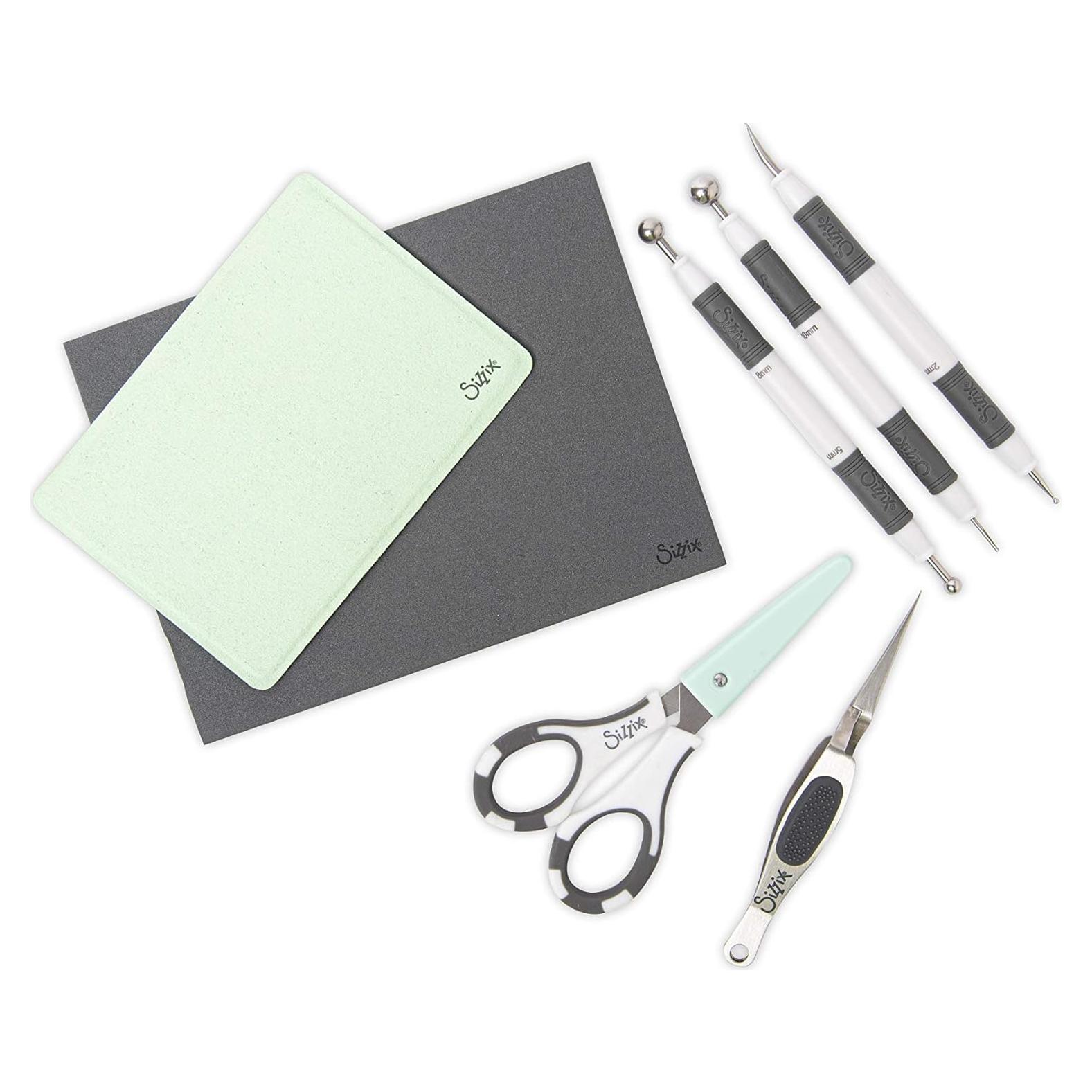 Kit de Esculpido en Papel Sizzix 10 Piezas Floral Gris