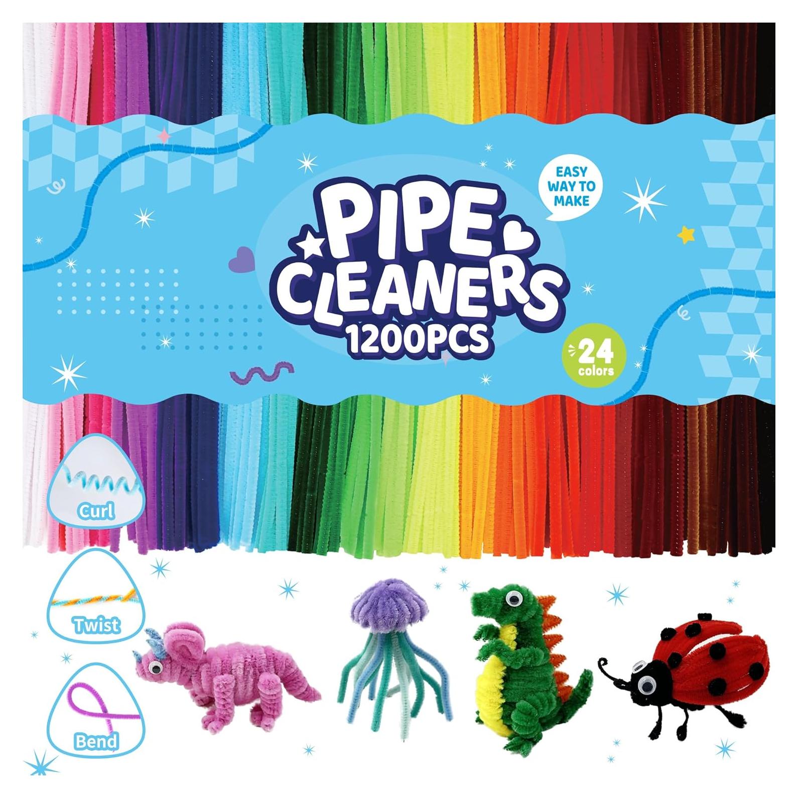 1200 Limpiapipas Chenille QY - 24 Colores Brillantes 30.48 cm