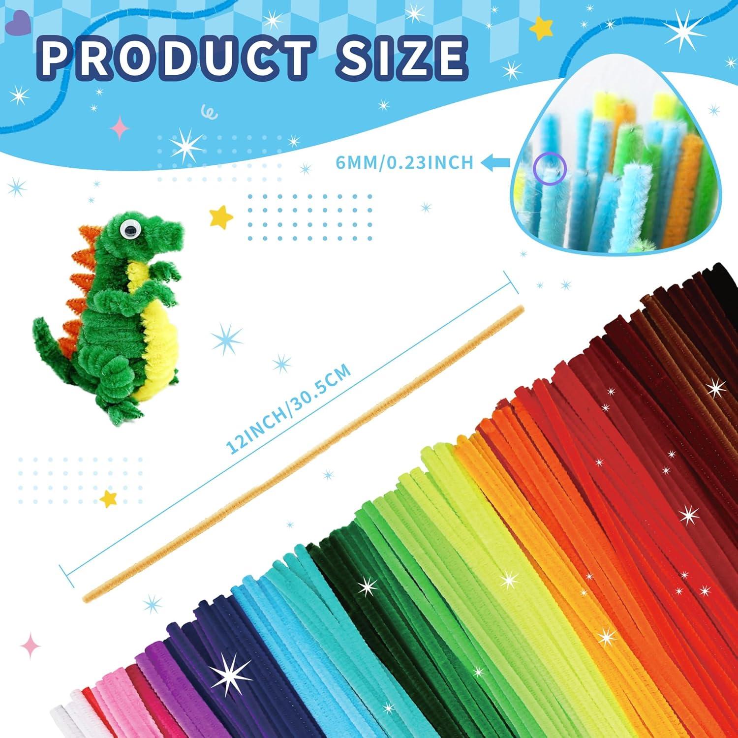 1200 Limpiapipas Chenille QY - 24 Colores Brillantes 30.48 cm