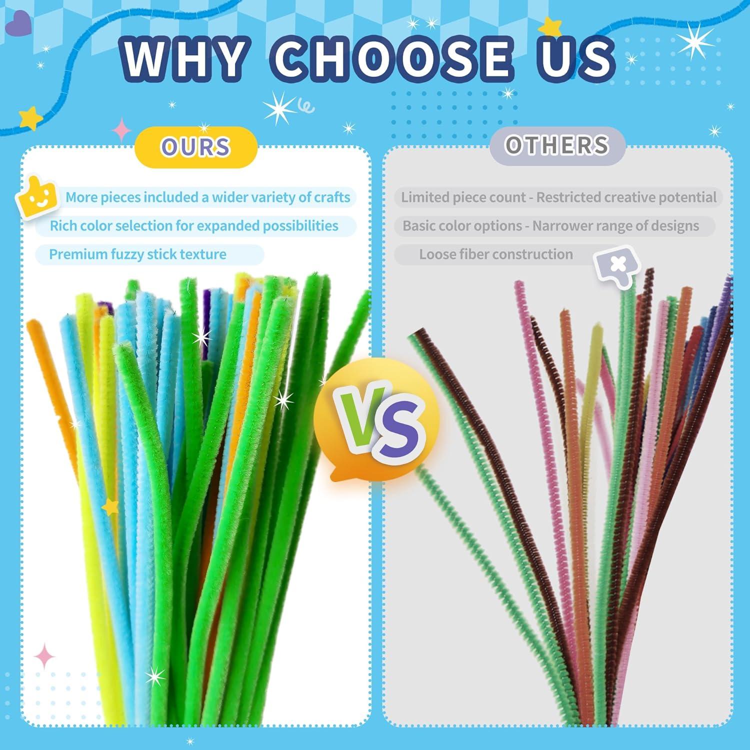 1200 Limpiapipas Chenille QY - 24 Colores Brillantes 30.48 cm