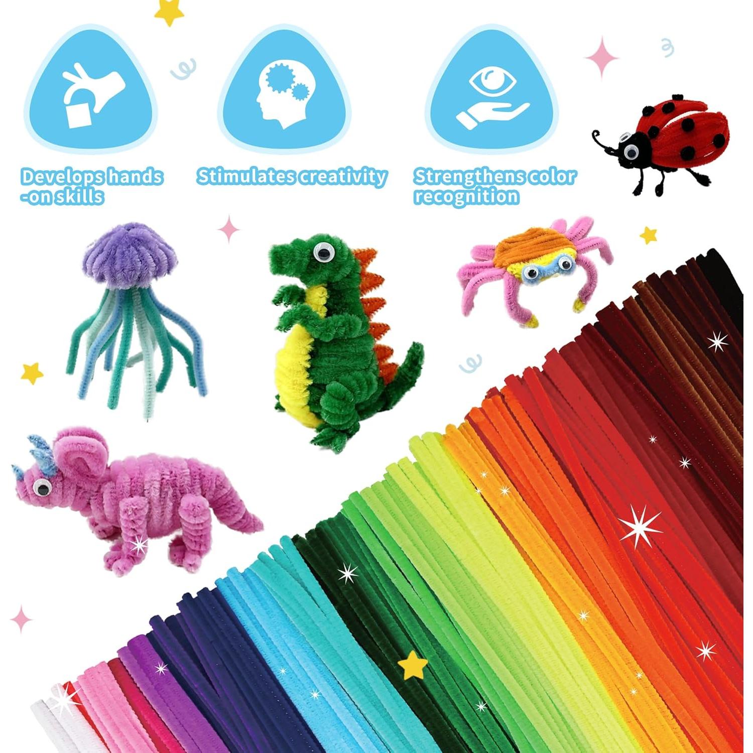 1200 Limpiapipas Chenille QY - 24 Colores Brillantes 30.48 cm