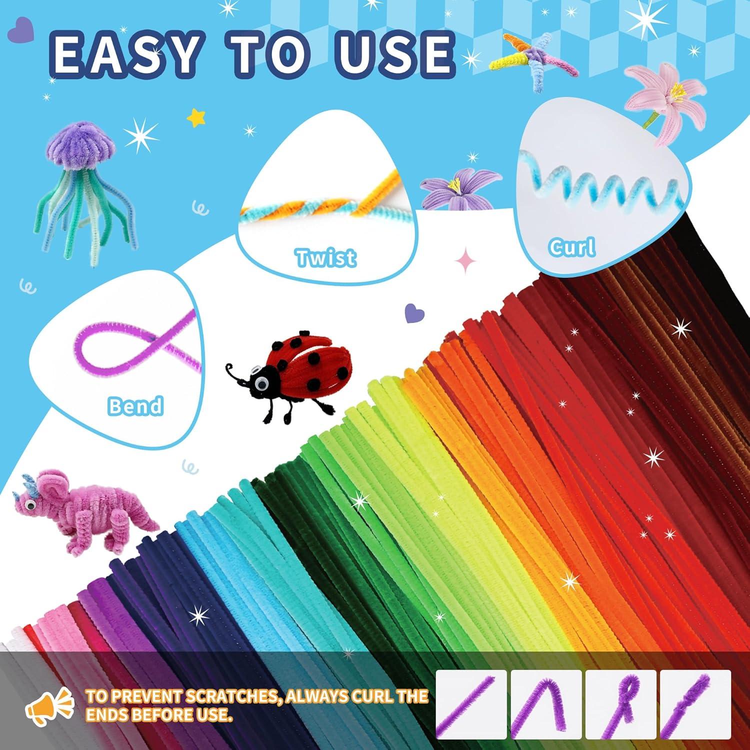 1200 Limpiapipas Chenille QY - 24 Colores Brillantes 30.48 cm