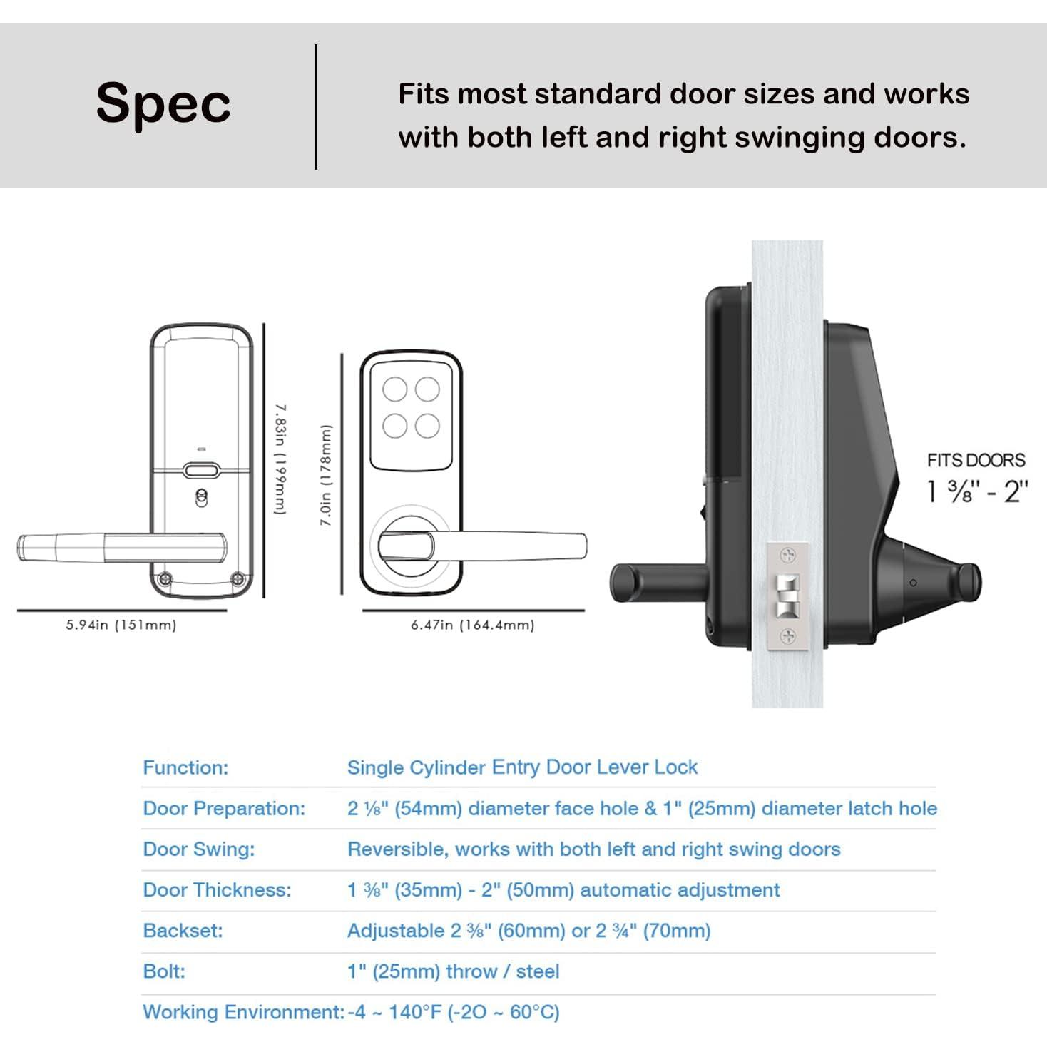 Cerradura Inteligente Lockly Secure Plus - Negro Mate
