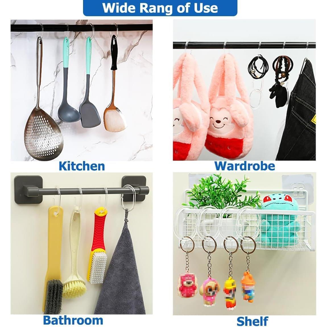 24 Anillos de Cortina de Ducha Resze Plástico Transparente