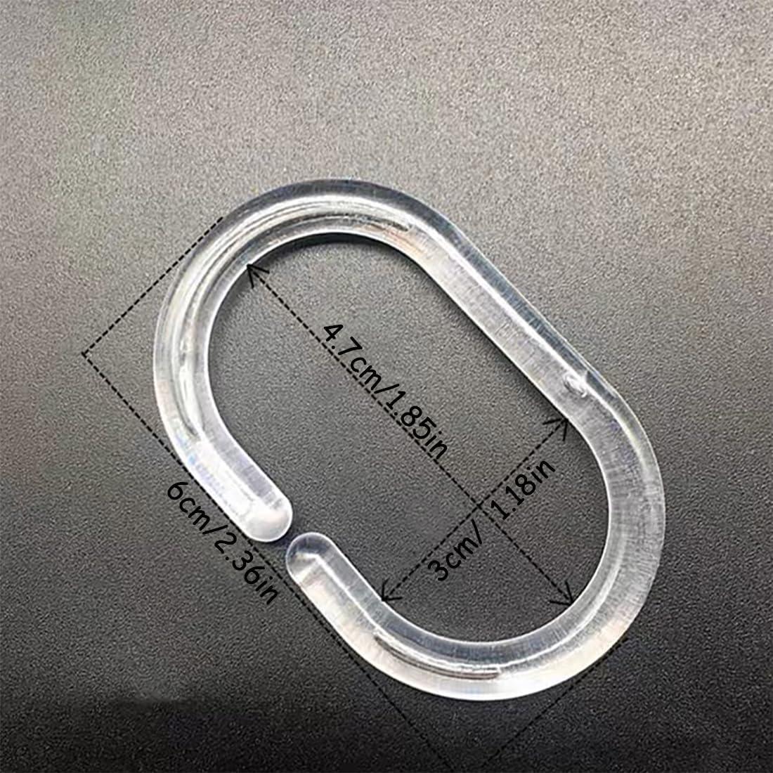 24 Anillos de Cortina de Ducha Resze Plástico Transparente