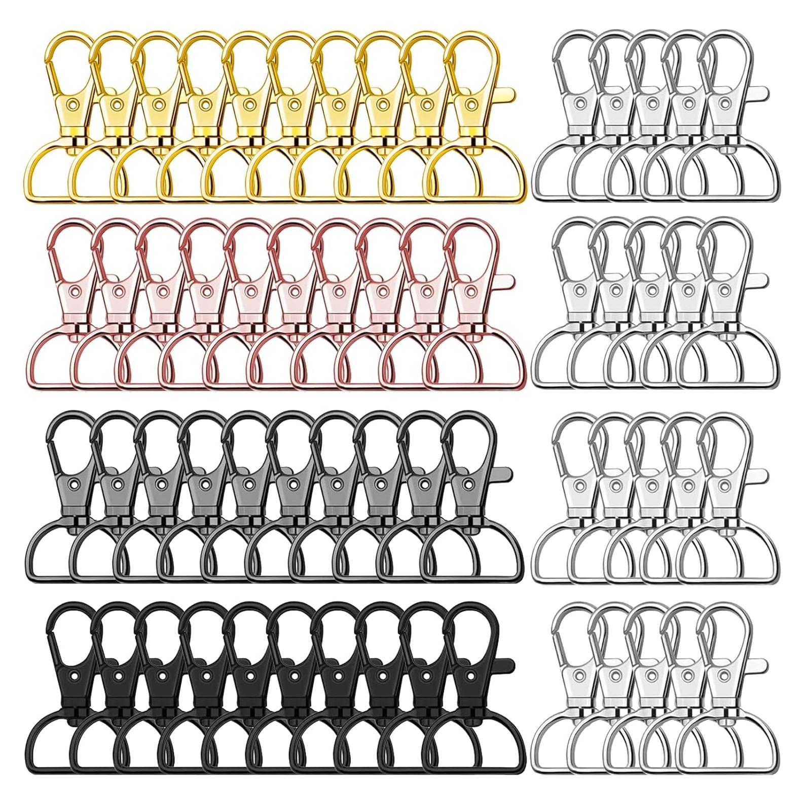 LEOBRO 60 Ganchos de Garra de Langosta para Llaveros - 5 Colores