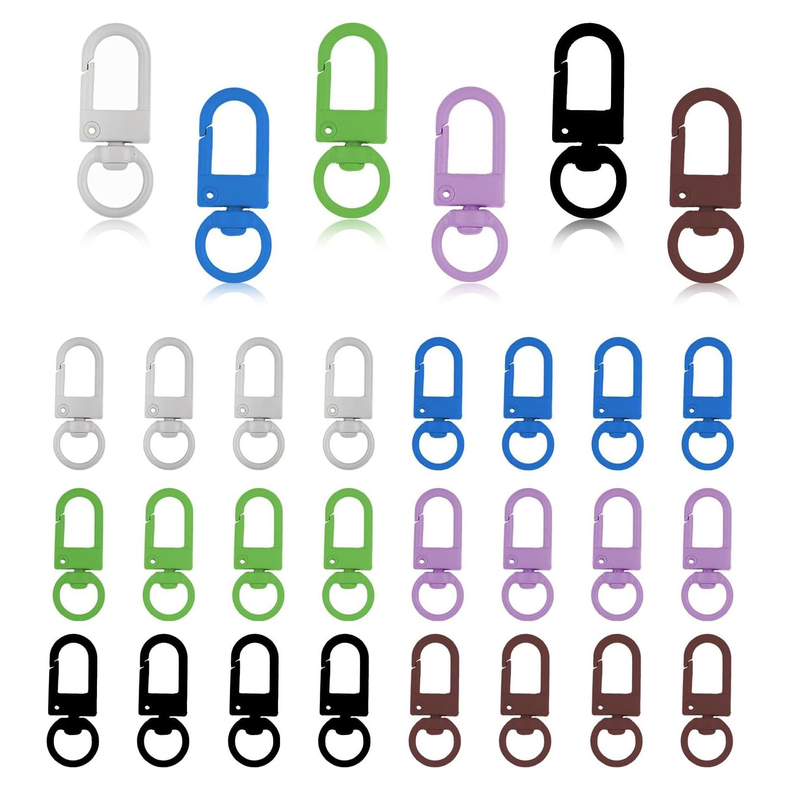 30 Ganchos Giratorios Coloridos Tweruna para Llaveros DIY