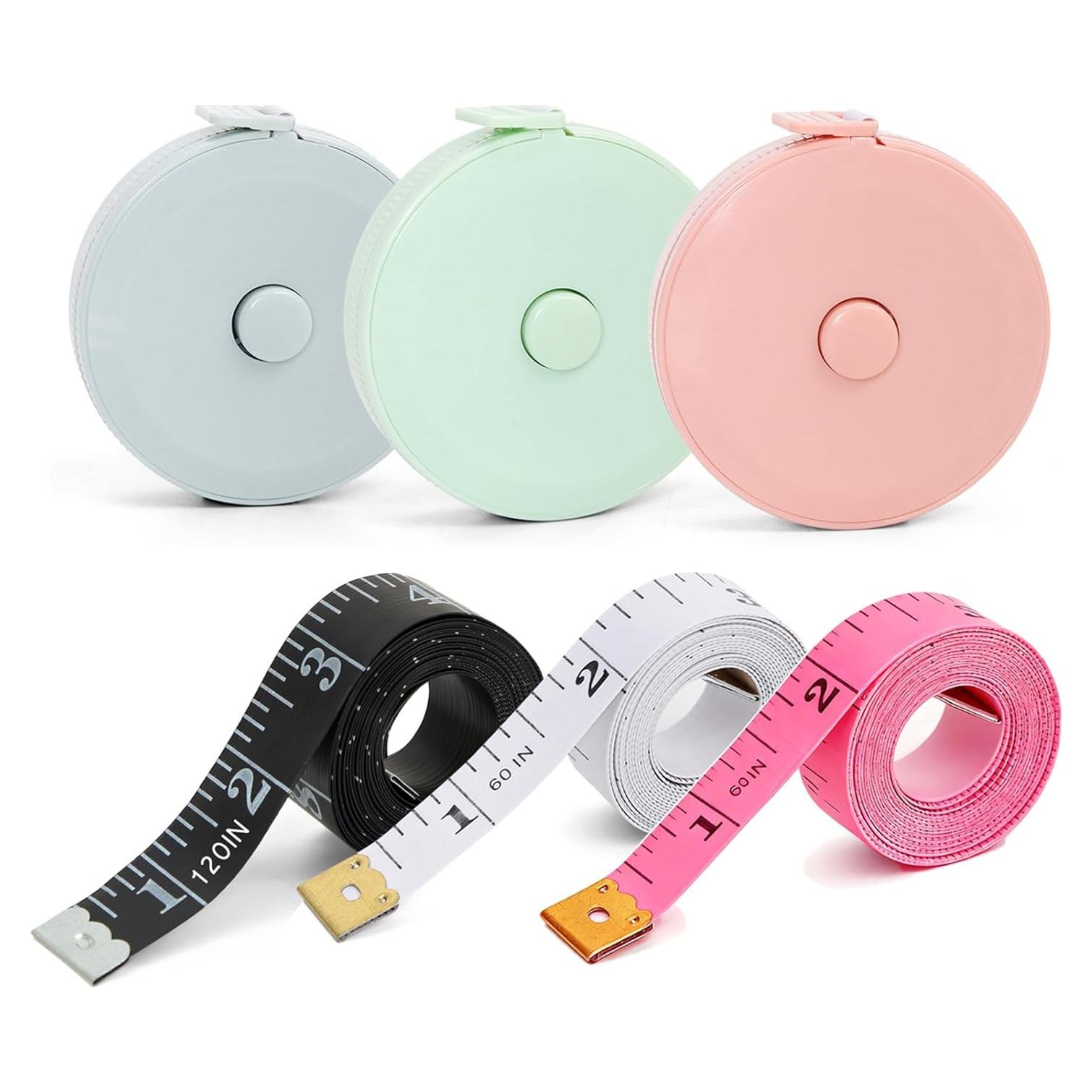 Paquete 6 Cintas Métricas Axiaxoq 120cm y 60cm Doble Cara