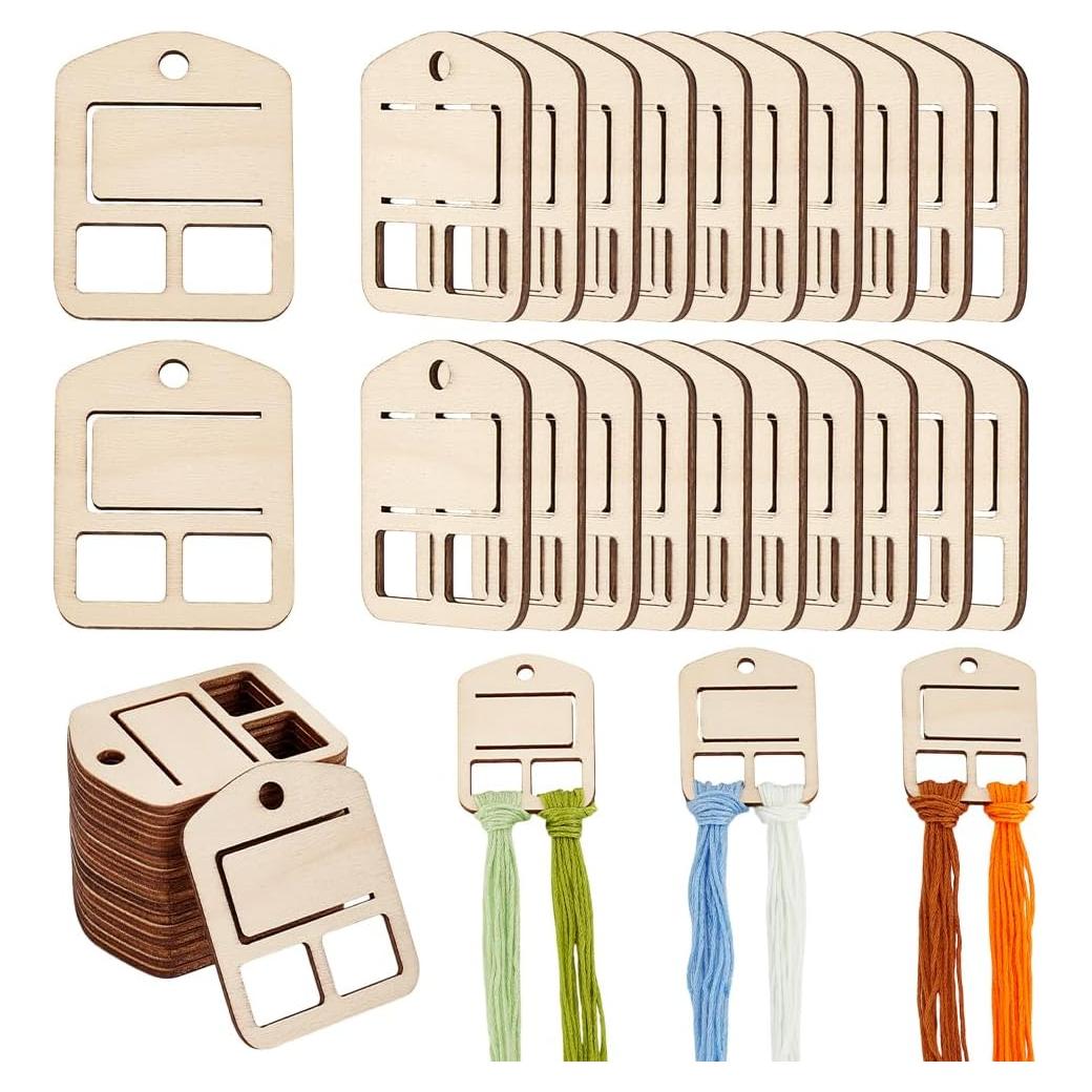 Organizador de Hilo de Madera AHANDMAKER 50pcs 4.95x3.95 cm