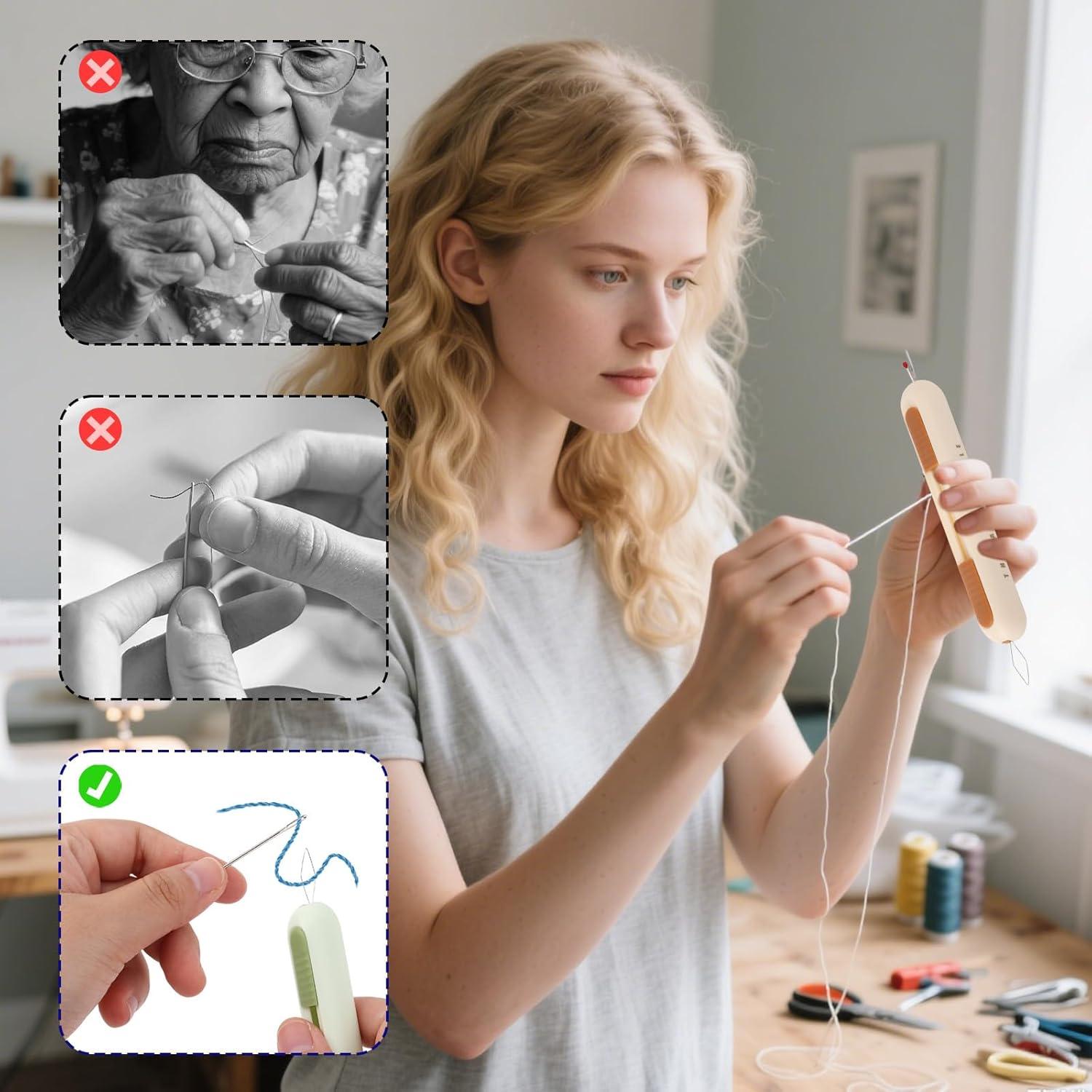 3 Enhebradores Automáticos 2 en 1 Fukaisu - Costura Fácil