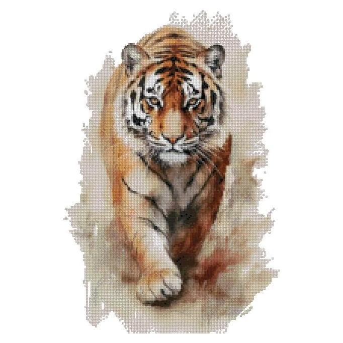 Kit de Punto de Cruz Tigre Max Stitch 150x200 Puntadas 26x36cm